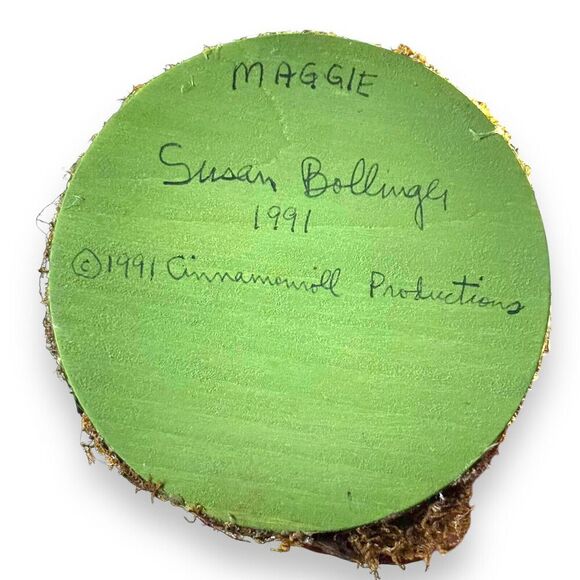 VTG Christmas Paper Mache Bunny Rabbit 1991 Handmade Bollinger Cinnamonroll - Picture 11 of 14